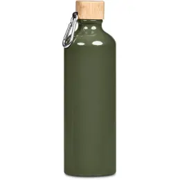 Serendipio Origen Aluminium & Bamboo Water Bottle - Military Unbranded